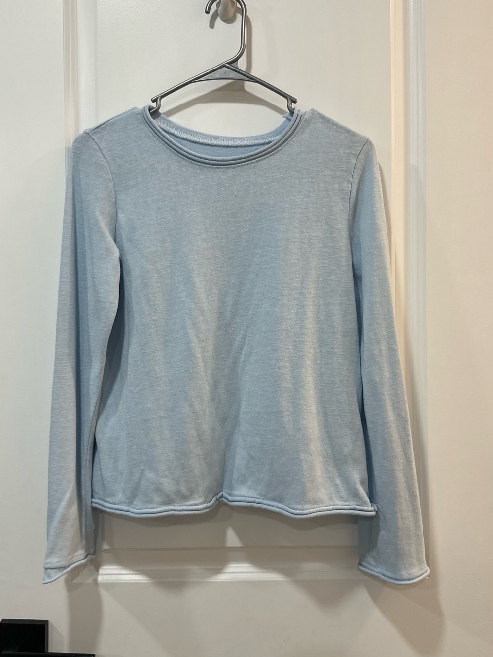 Light Blue Women’s Long-Sleeve Crewneck Top